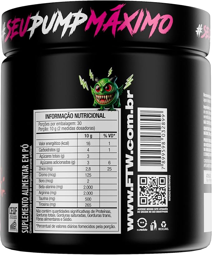 Pré Treino Dilabol Pump DiaboVerde FTW 300g (Sem Caféina) - Imagem 2